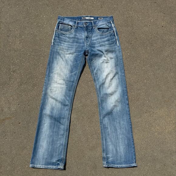 Buckle BKE Jake 31R Straight Leg Stretch Light Blue Jeans - Picture 9 of 10